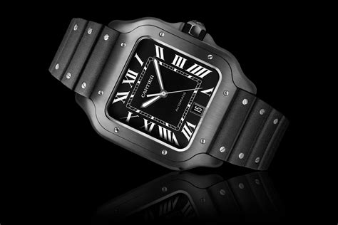 cartier black face watch|black cartier de santos.